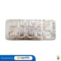 Gambar CLINOVIR 400 MG STRIP 10 TABLET dari Apotek Kosambi By GoApotik undefined 1 Tokopedia
