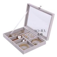 Gambar SORA Kotak Penyimpanan Aksesoris Kalung Cincin Jewelry Box Bludru - A dari SO-RA.id undefined 3 Tokopedia
