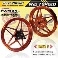 Gambar Velg Racing VND V Speed / Delkevic Model X1 Pnp NMAX Old / New NMAX NEO NMAX TURBO Aerox 155 Pelek Alloy Ring 14 Lebar 185/215 - NMAX Old, Hitam, VND V Speed dari OTTOPEDIA MOTOR undefined 1 Tokopedia