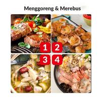 Gambar QME- Diamond Wok Pan 32CM Anti Lengket Diameter 32cm 2PCS Marble Panci Kitchenware - Panci diamond tutup kaca  dari QME INDONESIA undefined 2 Tokopedia