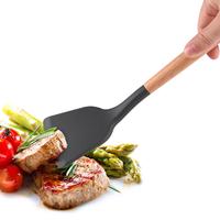 Gambar Sodet Silikon Gagang Kayu Tahan Panas Spatula Sutil Teflon Sendok - merah dari AkuAda Store undefined 1 Tokopedia