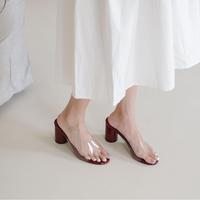 Gambar [BUY 2 GET 10%]  Aqua Transparent Heels (7cm) — Bien Bali | Bien the Label | Party Block Heels | Heels Wanita Bling | Heels Pesta Wedding| Hak Balok Sedang Mika | Sepatu Kantor Casual - Glossy Maroon, 36 dari bien.bali undefined 4 Tokopedia