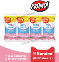 Gambar Tissue Basah Mitu isi 50+50 4 Banded (8x50sheets) bayi tisu Wipes - Pink 8x50s dari TBMOWiyung undefined 1 Tokopedia