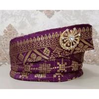 Gambar TANJAK MELAYU ANAK-ANAK USIA 0-7 TAHUN FULL SONGKET IKAT DENDAM TAK SUDAH  (belum termasuk bros pin) - navy tembaga dari Anak Melayu Store_NEW undefined 3 Tokopedia