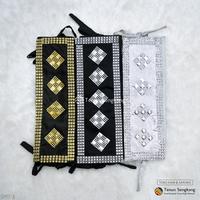 Gambar Sabuk Ikat Lengan Simak Simat Simatayya Aksesoris Baju Bodo Adat Bugis Makassar - Tenun Sengkang SMT (Harga per Pasang) - Jingga-Gold dari Tenun Sengkang undefined 3 Tokopedia