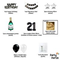 Gambar [Paket] Birthday Black Decoration Party Theme dari PartyPartie undefined 2 Tokopedia
