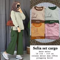 Gambar Setelan Trendi Terbaru Kekinian Selia Set Celana Cargo Atasan Kaos Aster LD 110-115cm Bawahan Baby rib PJ 90cm LP max 100cm One Set Kasual Trendy OOTD Fashion Muslim Viral Outfit Elegan Mewah Baju Wanita Dewasa - Bata, LD 110-115cm dari Laku Sakama Fashion_NEW undefined 3 Tokopedia