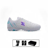 Gambar Zars - Evo Resolution Sepatu Futsal Mini Soccer Rumput Sintetis Turf White Tosca Blue Pink Gold Free Kaos kaki deker sudah jahit sole - White/Tosca, 38 dari ZarsOfficialStore undefined 1 Tokopedia