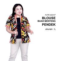 Gambar Putri Nasya Blouse Batik OverSize LD 140 / Atasan Batik Jumbo M-L-XL-2L-3L-4L-5L-6L-7L Model Blus Jumbo Kerja Batik / Atasan Big Size Kerja / Pakaian Kantor Bahan Katun Super Bigsize / Pakaian Batik Wanita Kekinian Baju Panjang Pendek Formal V-Neck Bunga - M pendek dari putri nasya undefined 3 Tokopedia