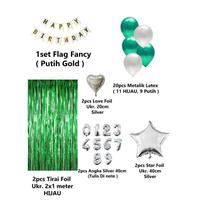 Gambar PAKET DEKORASI ULANG TAHUN/ HAPPY BIRTHDAY TEMA HIJAU UK. 2 X 2 METER - 2 Angka dari Balon Sultan - Home Party undefined 2 Tokopedia