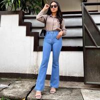 Gambar Highwaist Cutbray Jeans Wanita kekinian Panjang - Dark Blue, 27 dari notybeee undefined 1 Tokopedia