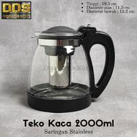 Gambar Teko Kaca Dengan Saringan Glass Infuser Tea Pot 750 ml - 2000 ml - Tutup Kaca 750 ml dari DariDuaSatu undefined 5 Tokopedia