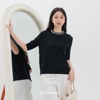 Gambar Clouwny Gina Pearl Top Atasan Wanita Lengan Pendek Premium Knit Korean Look Fit to XXL Knitwear Casual Baju Basic Dewasa - PURPLE dari CLOUWNY undefined 3 Tokopedia