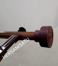 Gambar Batang Gorden Urat Kayu Rollet Hordeng Mini Minimalis Full Set Kayu Dipasang di Dinding Kamar Tidur Pindah Rumah Modern Putih - Urat Kayu, 60cm dari HERSANISATU undefined 2 Tokopedia