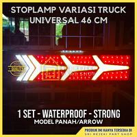 Gambar Sri Rejeki Part Shop StopLamp Variasi Truk Model Lamborghini Panah 12/24 Volt 46cm Waterproof Strong LED Running Lampu Belakang Rem Sein Kuning Hitam Putih - Panah (Lambo) 46CM, 12V dari Sri Rejeki Part Shop undefined 1 Tokopedia