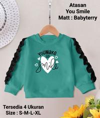 Gambar Atasan Anak Perempuan Model Kerutan Terkini | Atasan You Smile Kids | Baju Anak Perempuan Lengan Panjang Terbaru Bahan Babyterry | 4 Ukuran & 9 Warna | Good Quality Fashion - Biru Torquise, S (3-5 Tahun) dari Mustika Muslim Collection 99 undefined 3 Tokopedia