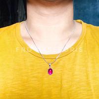 Gambar Kalung Liontin Titanium Batu Merah Delima Siam Onyx - Kecil Giok susu, 45 cm dari FRD Aksesoris undefined 5 Tokopedia