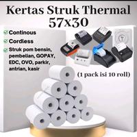 Gambar Kertas Thermal Coreles Ukuran 57x30mm Per 10 Pcs/Roll Untuk Mesin Printer Mini Bluetooth Ukuran 58mm Thermal Paper Struk - -, - dari Grosir kertas kasir undefined 5 Tokopedia