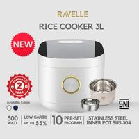 Gambar Ravelle Rice Cooker Digital Low Carbo 3 Liter Panci stainless - Galaxy Blue dari Jawa Electrik undefined 3 Tokopedia