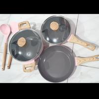 Gambar CYPRUZ PI-0924 ESSENTIAL PAN SET PAKET PANCI FRYPAN SPATULA PINK dari Belanja Elektronik undefined 3 Tokopedia