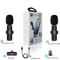 Gambar Microphone Wireless Mikropon Bluetooth Clip On HP Vlog Microfon Youtuber Recording Portable Mic for Lighting and Type C Smartphone Condenser Handphone Mikrofon - Mic Wireless K9 2 Mic dari MallCasing undefined 2 Tokopedia