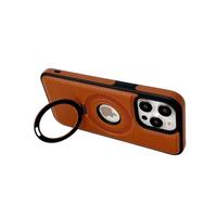 Gambar Luxury Leather Magsafe Case iPhone 15 14 13 12 Pro Max Plus Original Casing Metal Ring Stand Kulit Cover Phone Kickstand - BLACK, IP 14 PRO MAX dari Circle Casing undefined 2 Tokopedia