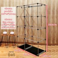 Gambar NINE BOX LEMARI PAKAIAN GANTUNG COVER FULL PLASTIK TRANSPARAN - DWM-03 Furniture dengan penutup pvc transparant gantungan baju - transparant, set lengkap dari NINE BOX STORE undefined 4 Tokopedia
