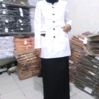 Gambar setelan putih hitam wanita/baju kerja putih hitam Celana - setelan hipu rok, 5L dari HAYATI FASHIONS undefined 5 Tokopedia