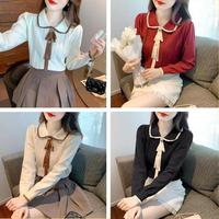 Gambar Blouse Wanita Sailor Knit Premium | Blouse Wanita Sailor Knit Lengan Panjang | Baju Atasan Wanita Terbaru Sailor Knit Lengan Panjang F2108 - apricot dari Rapiki Store undefined 1 Tokopedia