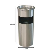 Gambar Krisbow Tempat Sampah Stainless Dengan Asbak 25X61.5cm Dust Bin Round Ashtray Stainless Steel dari Krisbow Official ID undefined 3 Tokopedia