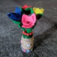 Gambar dekorasi rumah bunga kain  flanel botol bekas kerajinan tangan hiasan rumah dari Smuadashop_NEW undefined 5 Tokopedia
