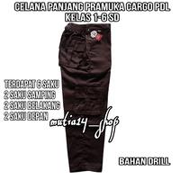 Gambar setelan seragam pramuka Penggalang sekolah SD baju lengan panjang celana coklat PDL kantong samping pakaian seragam pramuka SD - BAJU+CELANA, 6 tahun dari mutia14-shop undefined 4 Tokopedia
