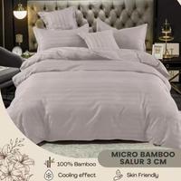 Gambar Bedcover & Sprei Hotel Set Premium Micro Tensel Motif Salur / Garis-Garis MT8100-07 Light Grey - 90x200x20 dari Madina Sprei undefined 1 Tokopedia