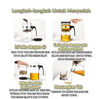 Gambar Coffee Maker Tea Infuser Cangkir Teh Kopi/Coffee Tea Glass Kettle/Saringan Pitcher Kaca - K1 | Teko Teh Kaca Borosilikat - TP-200(1000ml） dari PTGMALL undefined 4 Tokopedia