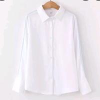 Gambar Baju Blouse Atasan Kemeja Crop top Putih Wanita Polos Putih Kain Katun Panjang Nyaman Variasi - blouse balon jumbo dari senjashop55 undefined 4 Tokopedia
