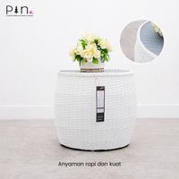 Gambar Set Kursi Teras Rotan Sintetis / Kursi Meja Teras Minimalis / Kursi Teras Gentong / Gentong Terrace Set - Putih - Abu dari Pine Rotan Jogjakarta undefined 5 Tokopedia