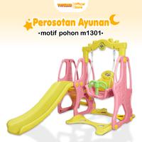 Gambar Perosotan & Ayunan Anak M1301 – Playground 2in1 Murah, HDPE Aman SNI - M1301, PINK dari toysbar_NEW undefined 1 Tokopedia