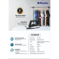 Gambar Setrika Miyako El2000B Electric Iron Miyako EI 2000 B Anti Lengket dari EJG Elektronik undefined 2 Tokopedia