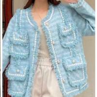 Gambar DEKITA-atasan cardigan blazer minora korean style Baju Wanita Casual - Biru, Ld 115 dari DEKITA.id undefined 4 Tokopedia