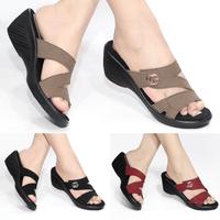 Gambar Sandal Wedges Wanita Terbaru Selop Slop Sendal Perempuan Cewek Cewe ibu-ibu2 Pesta Kondangan High Heels Casual Kekinian Murah Terlaris Castello ZN014 - Moka, 37 dari Sepatums undefined 2 Tokopedia