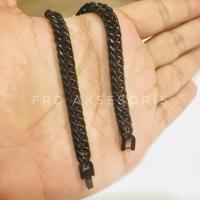 Gambar Gelang Rantai Kotak Hitam Pria Wanita Ukuran Kecil - 7mm, 20 cm dari FRD Aksesoris undefined 3 Tokopedia