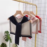 Gambar Fake collar Aksesoris baju syal bahu syal kerah rajut korea import syal leher - Pink dari Chrisant Shop undefined 2 Tokopedia
