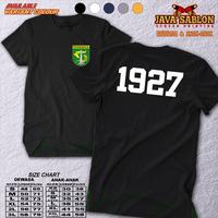 Gambar KAOS BOLA  PERSEBAYA 1927 Kaos Anak dan dewasa Laki-Laki Perempuan DEPAN LOGO PERSEBAYA Bahan 24s Fashion Baju - HITAM, XS ANAK dari SOAK PRINTING undefined 1 Tokopedia