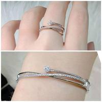 Gambar [ Beli 2 Produk Apapun Gratis 1 ] La Vienne - Azalia - Set Perhiasan Gelang dan Cincin Titanium Wanita Anti Karat Aesthetic - Perhiasan Perempuan Elegan Mewah - Gold dari La Vienne_NEW undefined 3 Tokopedia