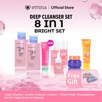Gambar [Paket Deep Cleanser Free Gift ] Paket 8 in 1 2 in 1  Paket 3 in 1 Deep Cleanser Emina HyaluBright & Smooth Low PH Micellar Water 300ml- Face Wash Serum Toner Moisturizer Sunscreen -Lembut - Tanpa Iritasi- Menyegarkan- Bersih-Hapus Kotoran Makeup - 3in1 Acne dari eminacosmetics undefined 1 Tokopedia