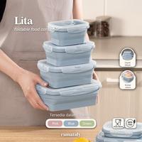 Gambar LITA Kotak Makan Silikon Lipat Food Container Silicon Expandable Tempat Makan Silikon - LITA L (Green) dari Rumatidy undefined 1 Tokopedia