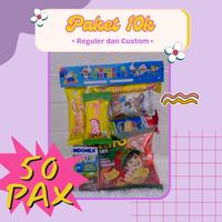Gambar SNACK ULTAH ULANG TAHUN ANAK MURAH KOMPLIT 10K Paket 50 PAX BISA CUSTOM - Reguler 50 Pax dari Kokaiko undefined 1 Tokopedia
