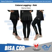 Gambar Celana legging rok senam/Celana lari/Celana running panjang/Legging olahraga/Legging rok sport wanita/Celana legging senam panjang - Army, L dari DN Sportswear Official undefined 3 Tokopedia