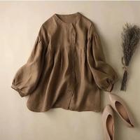 Gambar Prqueenfashion -  Kenza top Oversize - Baju Atasan Basic Casual Cewek Korean Style Katun Linen Rami - OOTD Wanita Remaja Dewasa Kekinian Lengan Panjang - Cream, all size fit L-XL dari prqueenfashion undefined 5 Tokopedia
