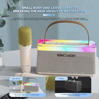 Gambar KINGLUCKY C10 Speaker Karaoke Portable Mini 2MIC Bluetooth 5.3 / Speaker Wireless Mini RGB Super Bass - Garansi RESMI - HITAM  1MIC dari KingLucky undefined 4 Tokopedia